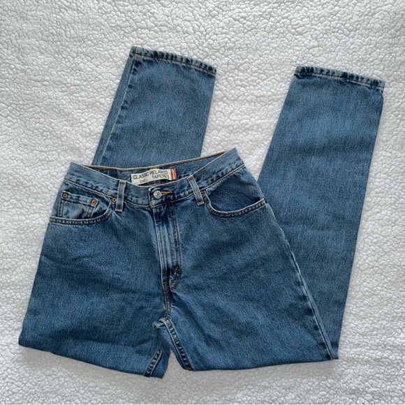VTG LEVI’S 550 classic relaxed tapered 90s Mom jeans high waist medium wash 10 - Picture 1 of 10